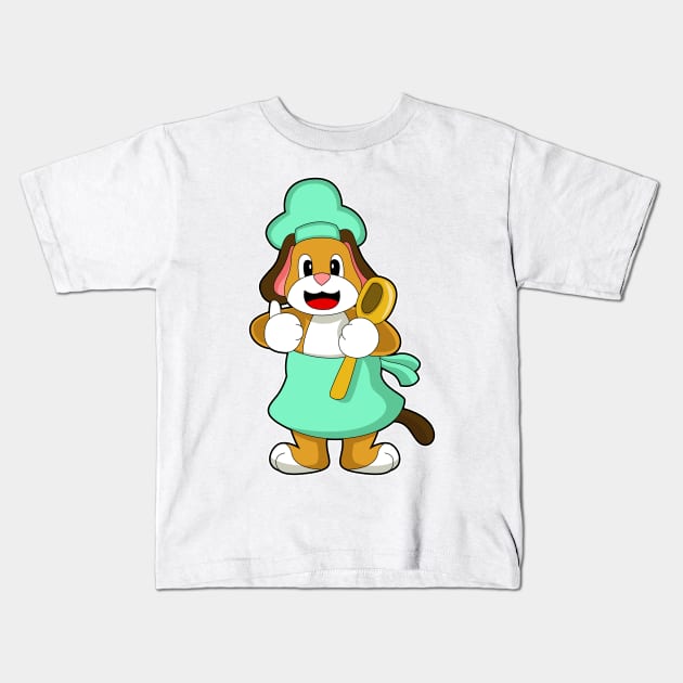 Dog Cook Cooking spoon Kids T-Shirt by Markus Schnabel